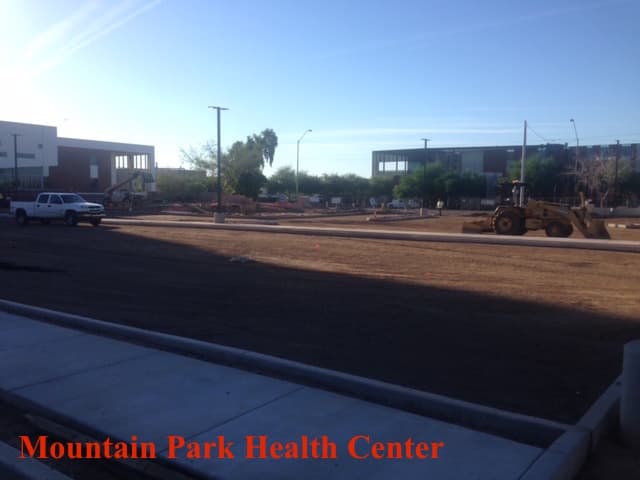 Site grading in progress at Mountain Park Health Center